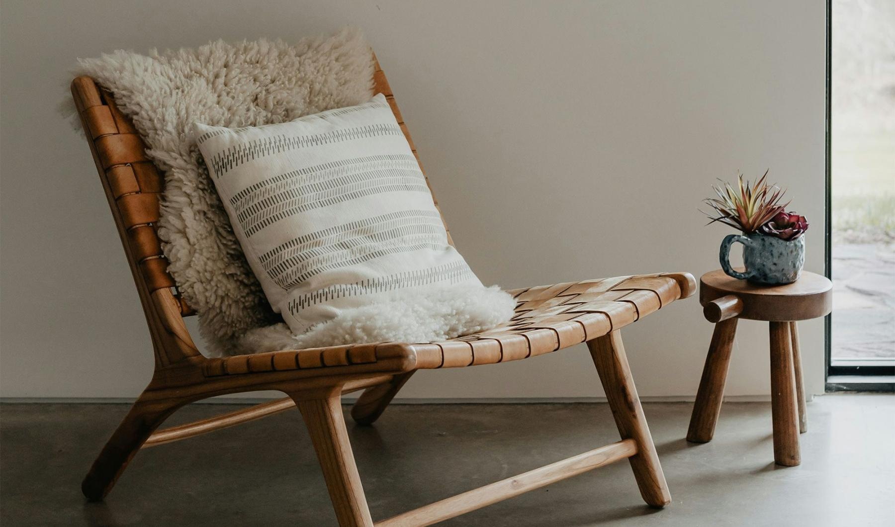 a chair with a pillow