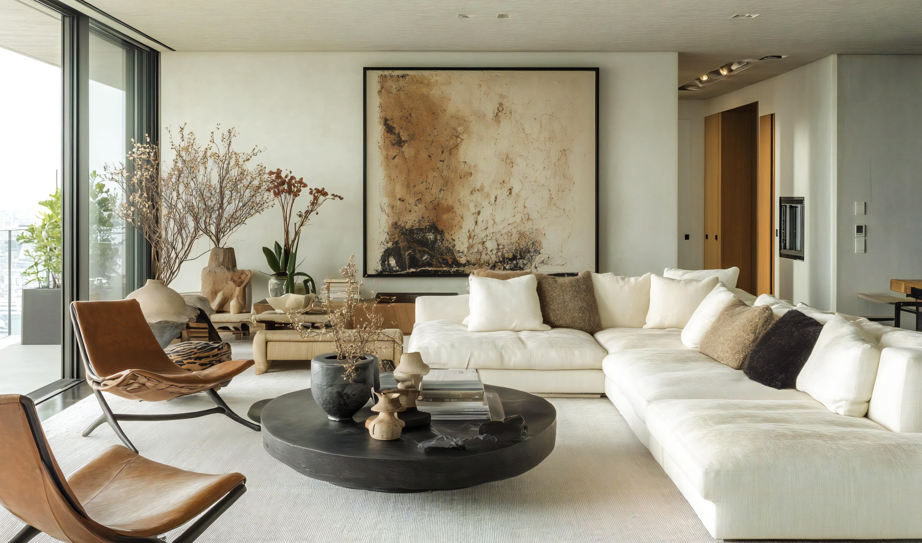 living area with easy access to other rooms